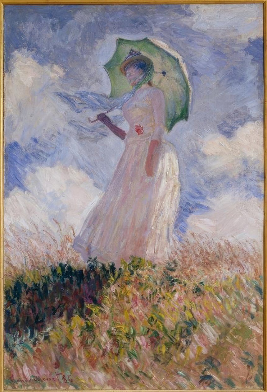 Woman with Umbrella Turned to the Left by Claude Monet