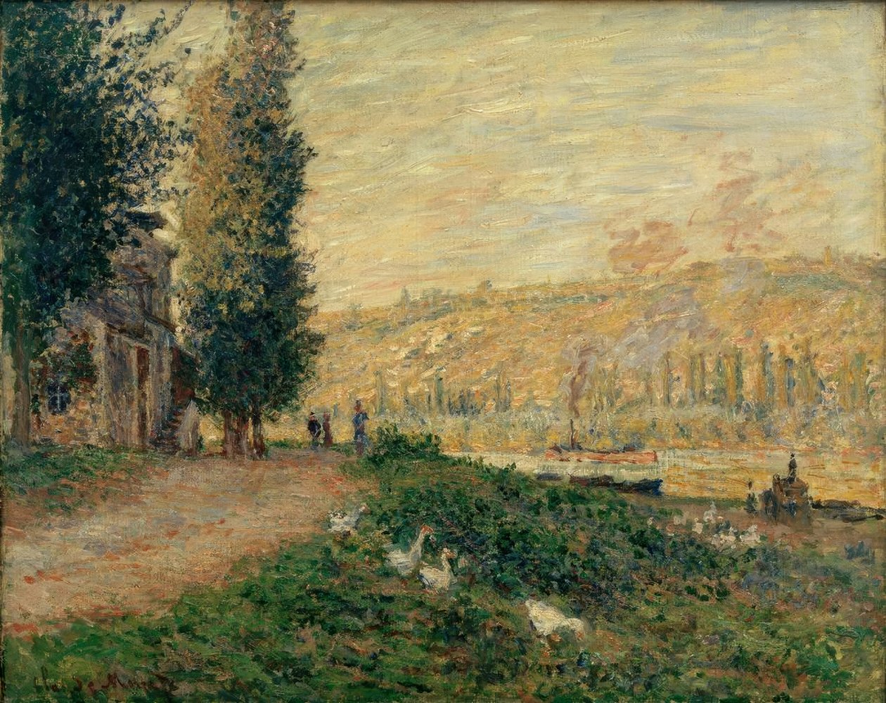 The Bank at Lavacourt by Claude Monet
