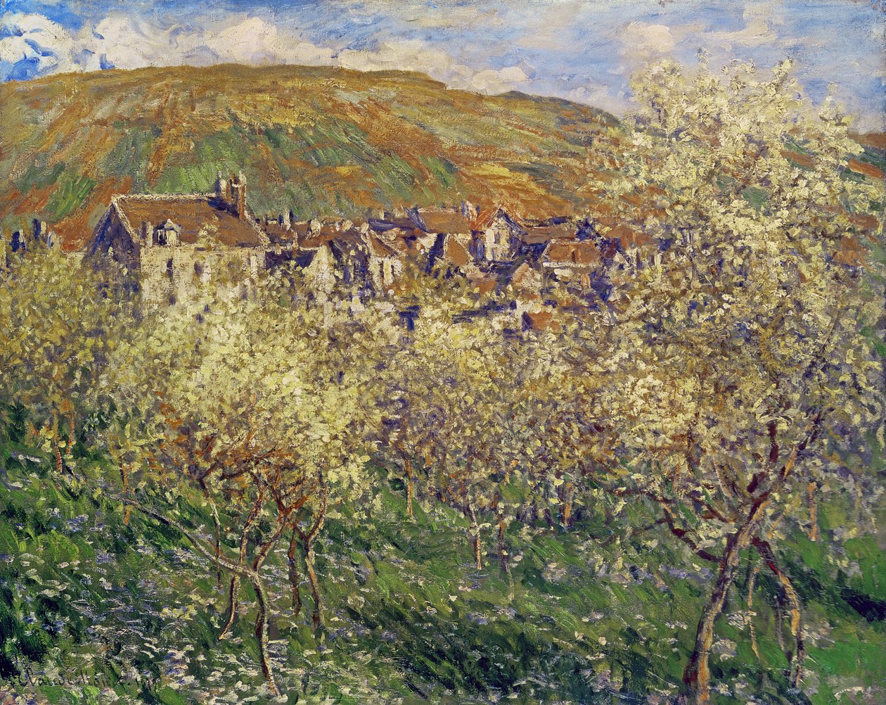 Plum Trees in Blossom by Claude Monet