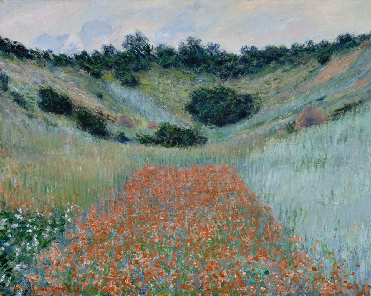 Poppy Field in a Hollow Near Giverny by Claude Monet