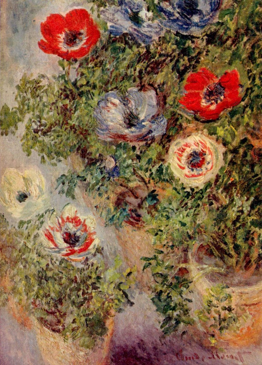 Still Life with Anemones by Claude Monet