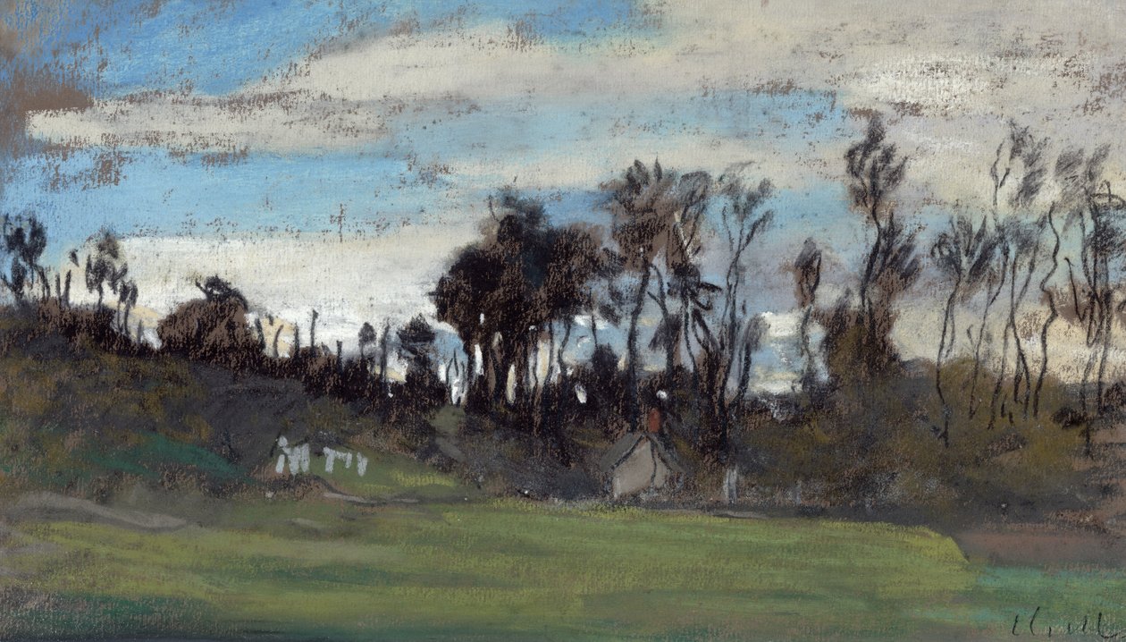 The Meadow Lined with Trees by Claude Monet