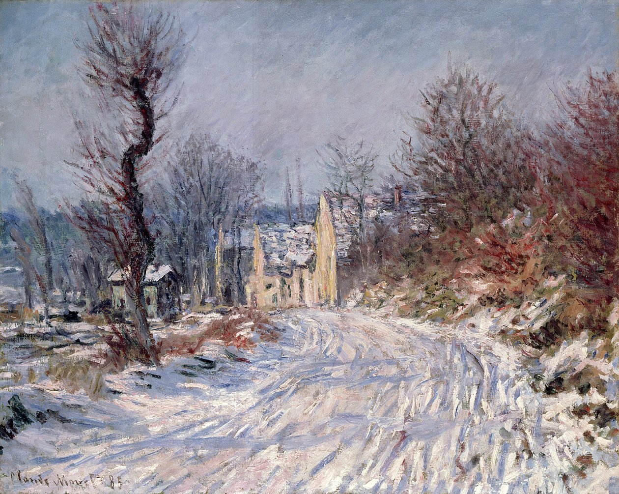 The Road to Giverny, Winter by Claude Monet