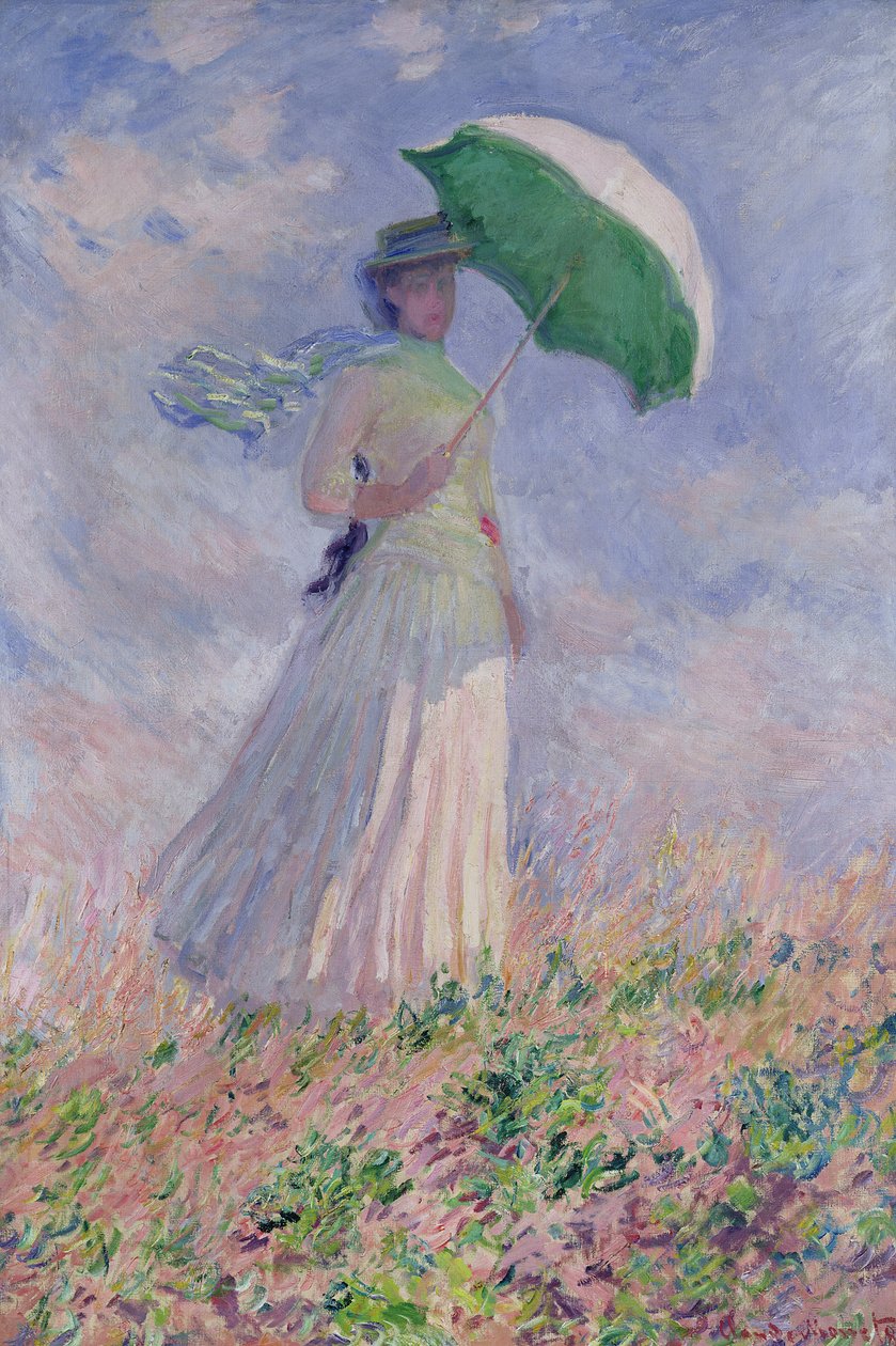 Woman with a Parasol turned to the Right (1886) by Claude Monet