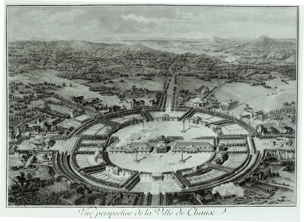 Perspective View of the Town of Chaux, c. 1804 by Claude Nicolas Ledoux