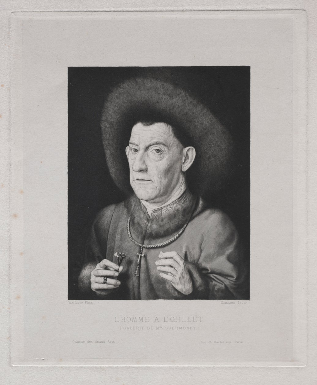 Man with a Pink by Claude Ferdinand Gaillard