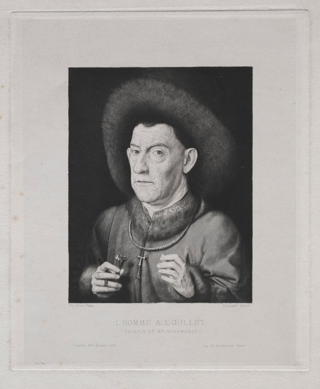 Man with a Pink by Claude Ferdinand Gaillard