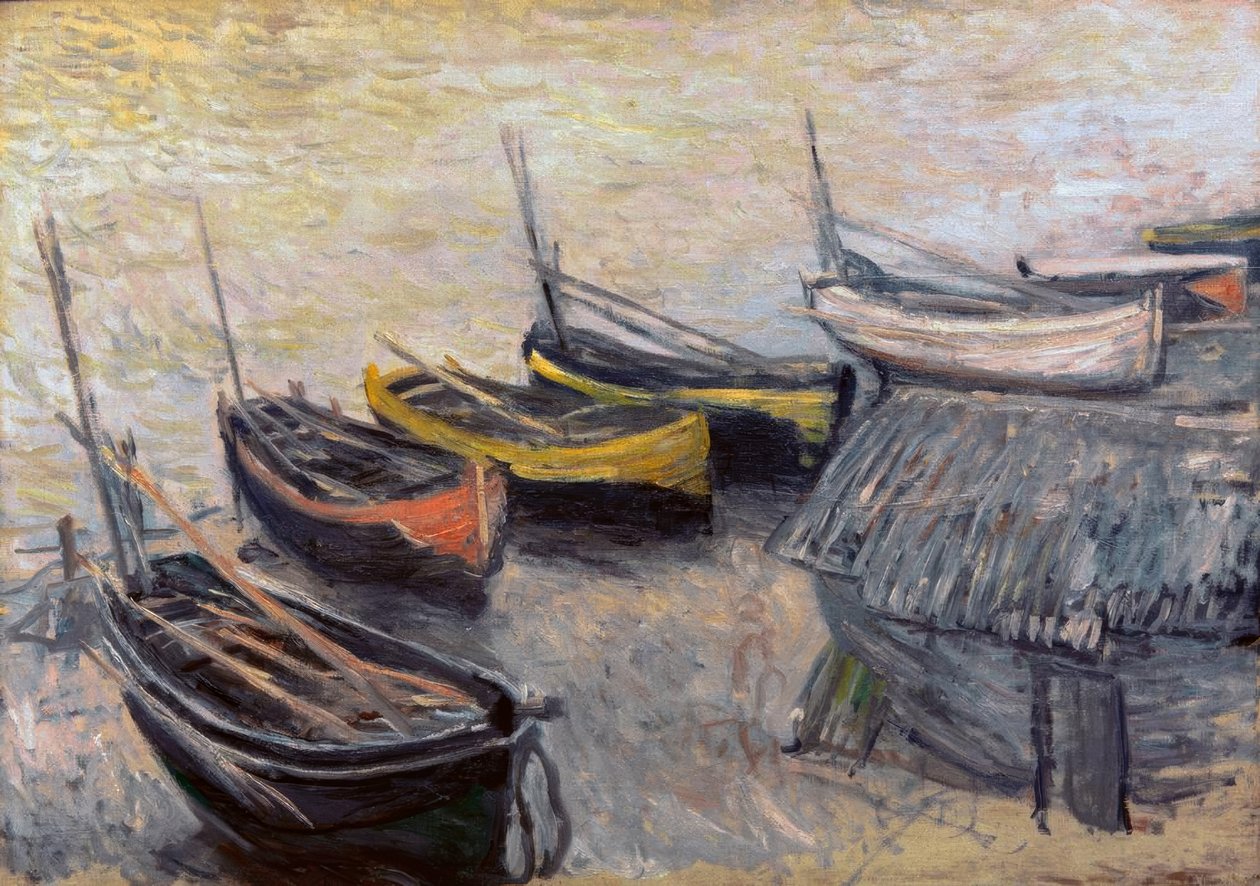 Boats on the Beach by Claude Monet