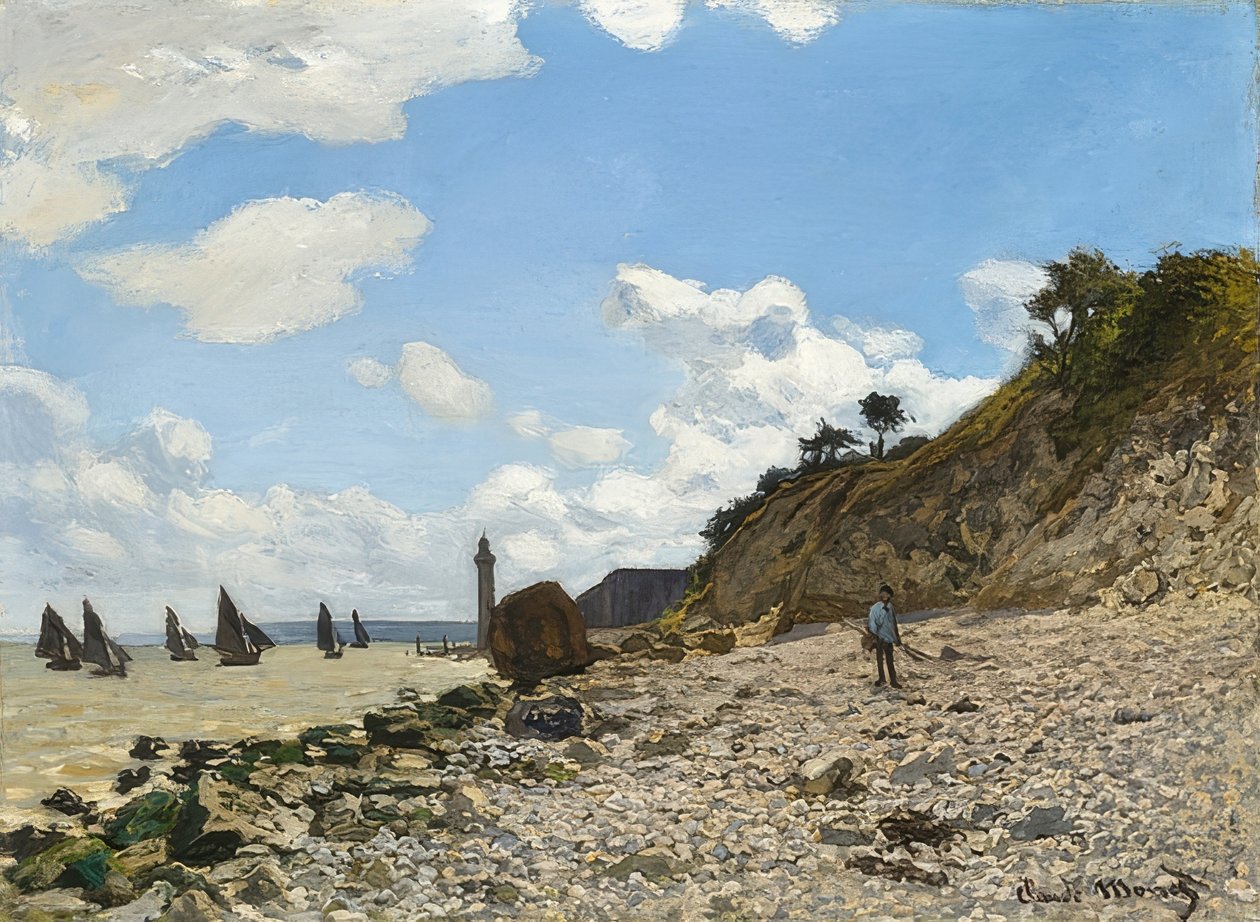 The Beach of Honfleur by Claude Monet