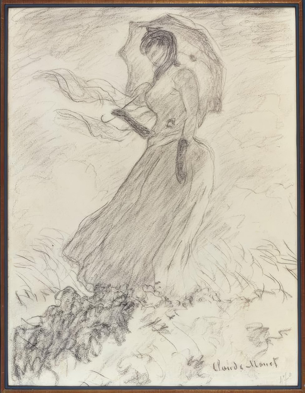Woman with a Parasol by Claude Monet