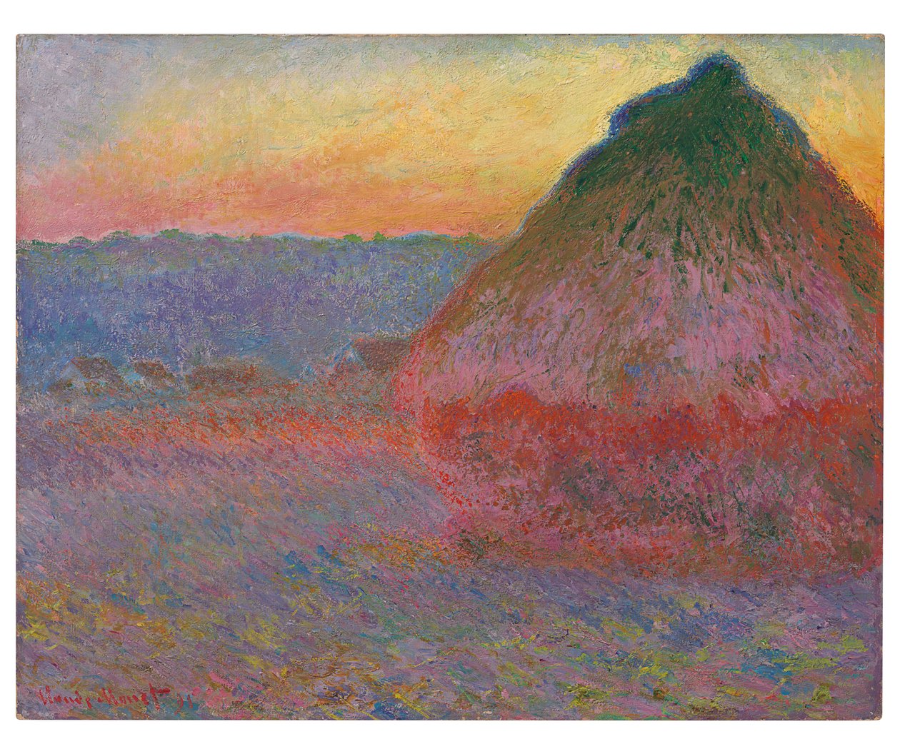 Haystacks, Pink and Blue Impressions by Claude Monet