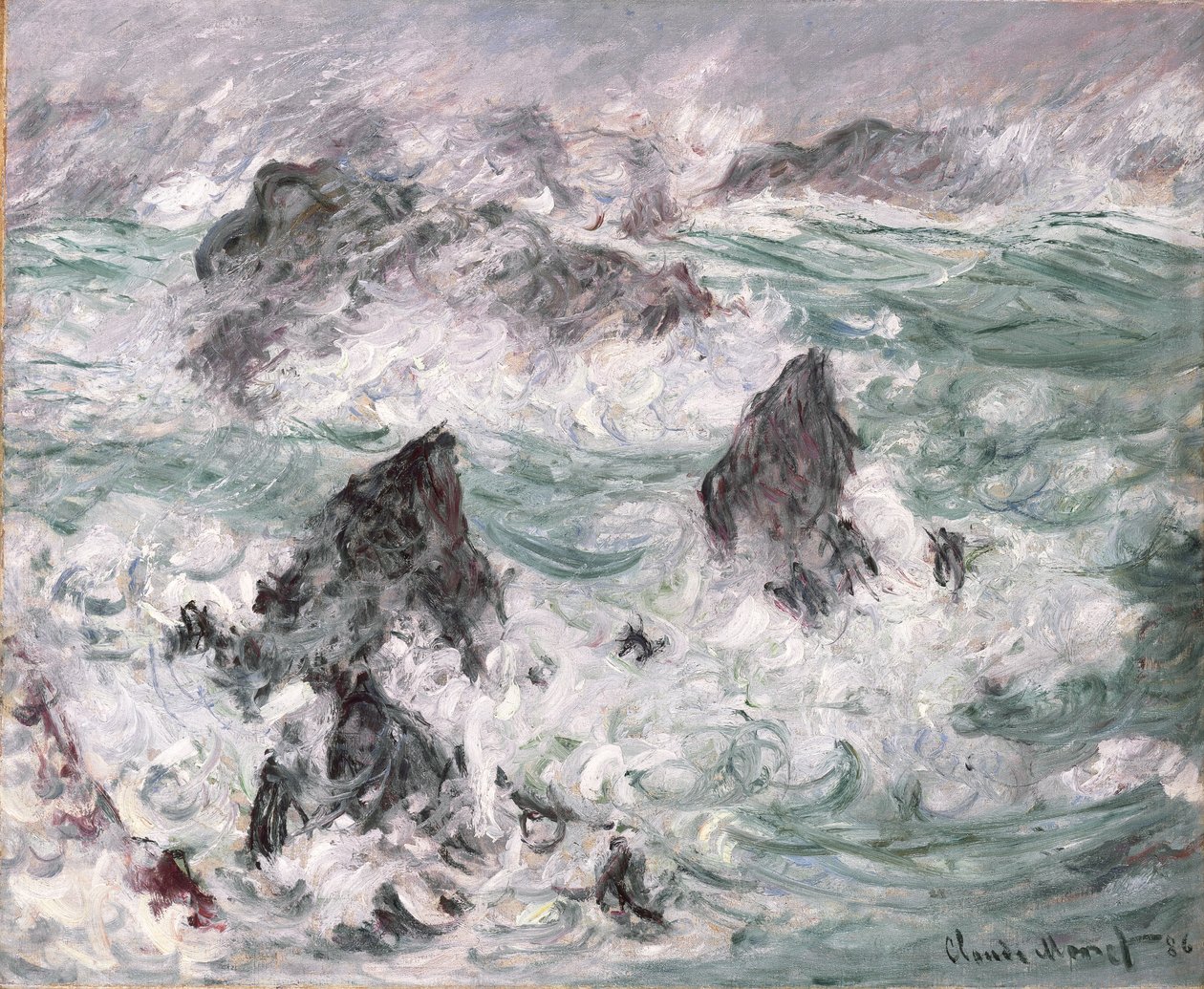 Storm at Belle-Ile by Claude Monet