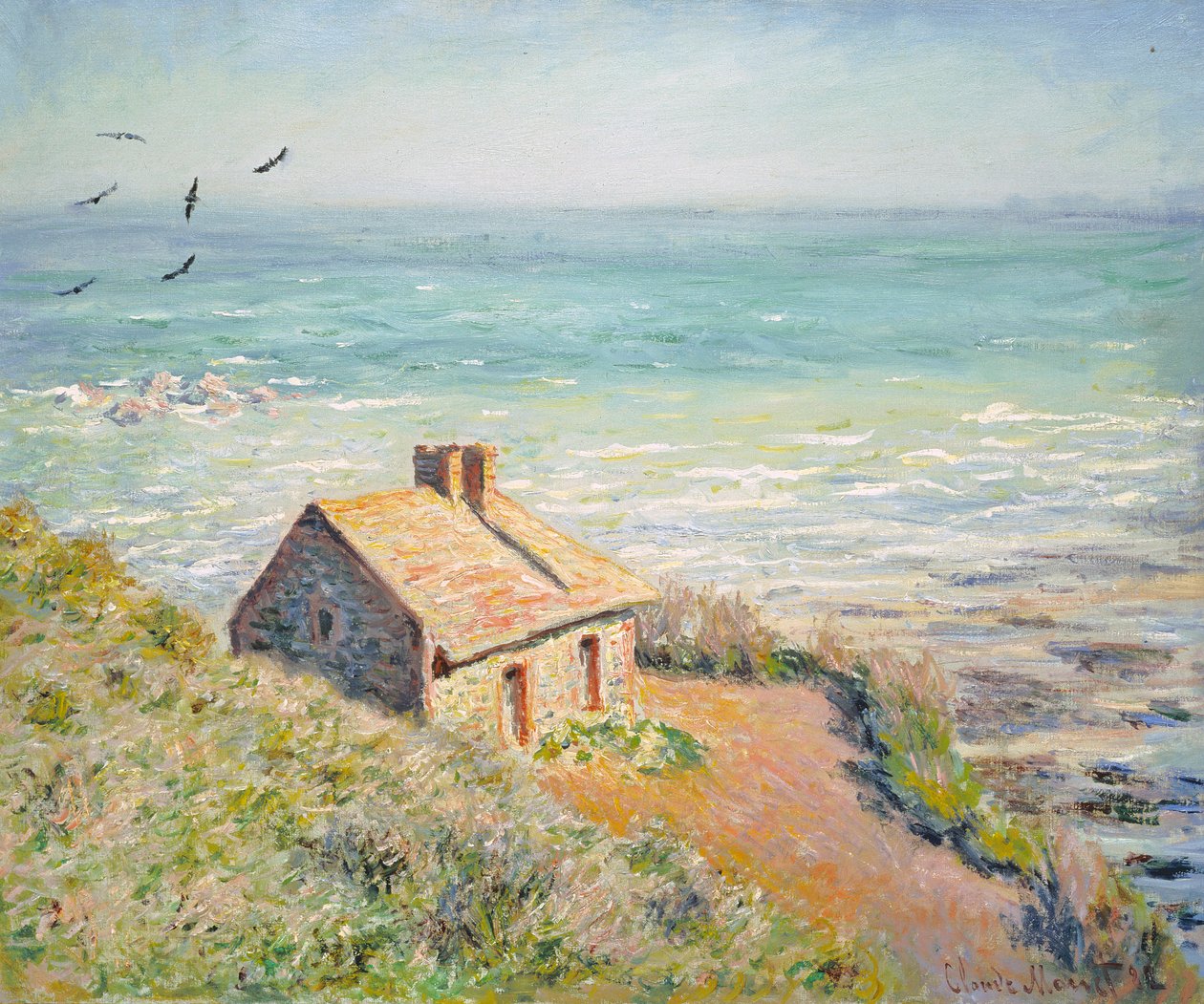 The Customs Hut, Morning by Claude Monet