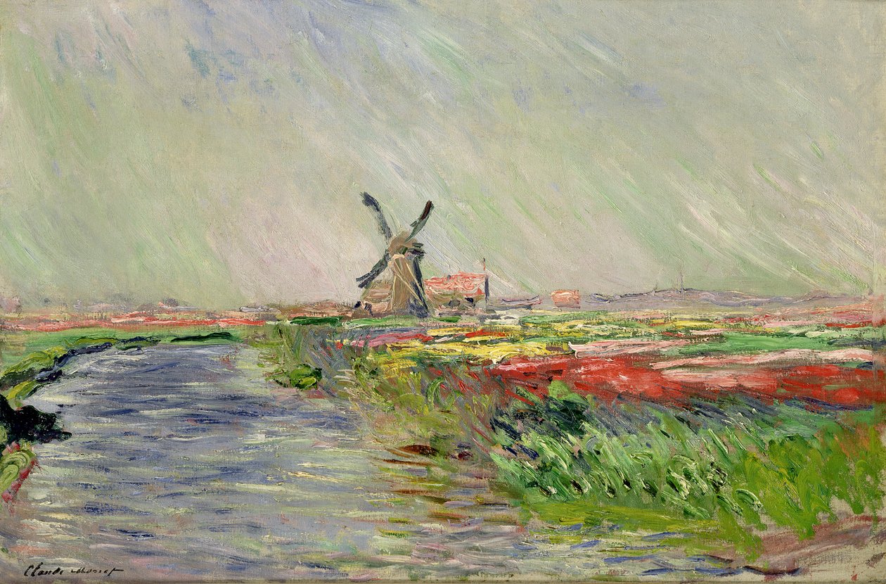 Tulip Field in Holland by Claude Monet