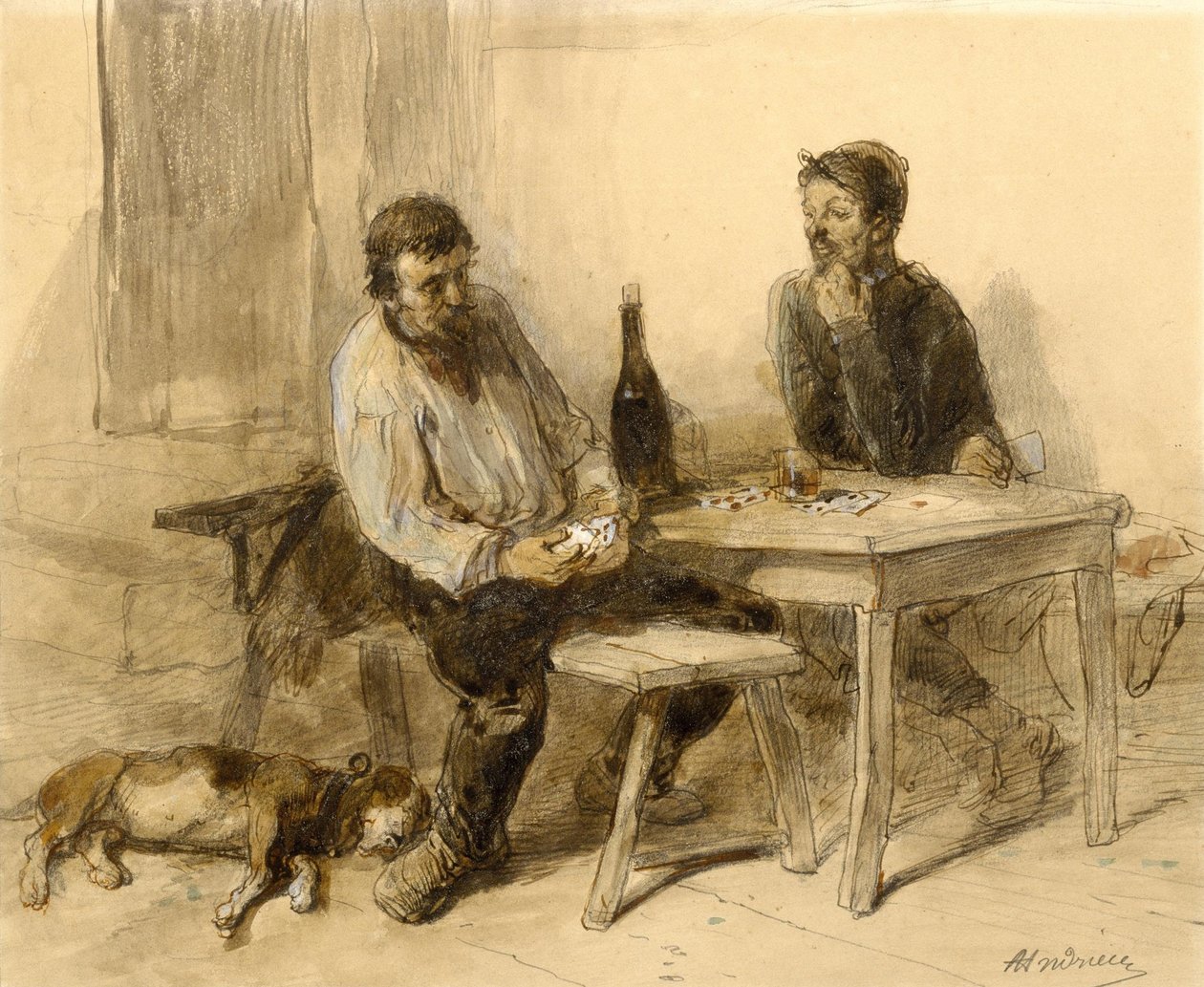 A Game of Cards by Clément Auguste Andrieux