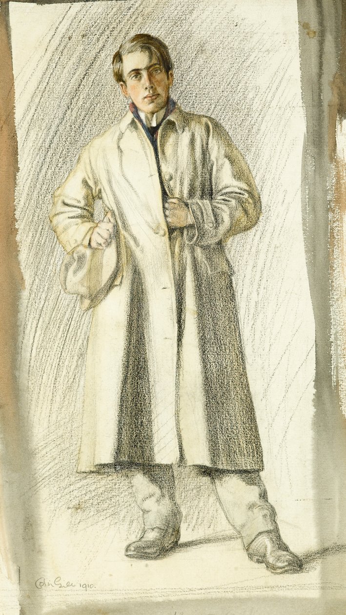 Portrait of a Young Man with Coat and Hat by Colin Unwin Gill