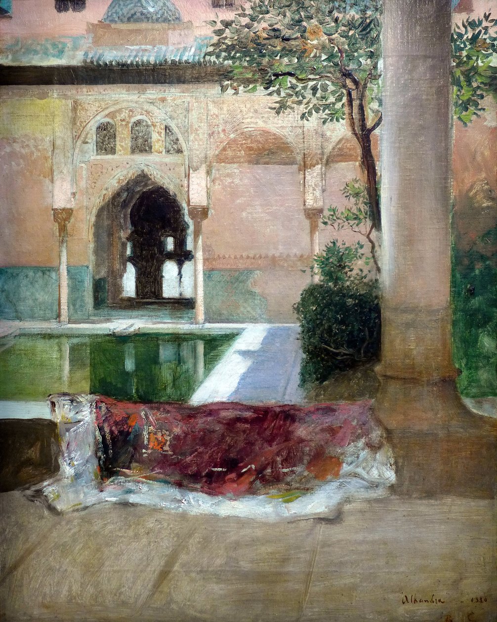 Courtyard of the Alhambra of Granada, 1880 by Constant