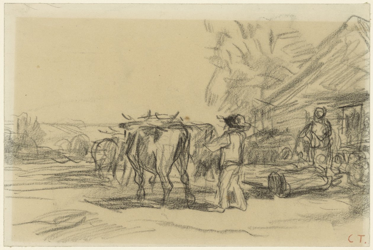 Man with a Team of Oxen by Constant Troyon