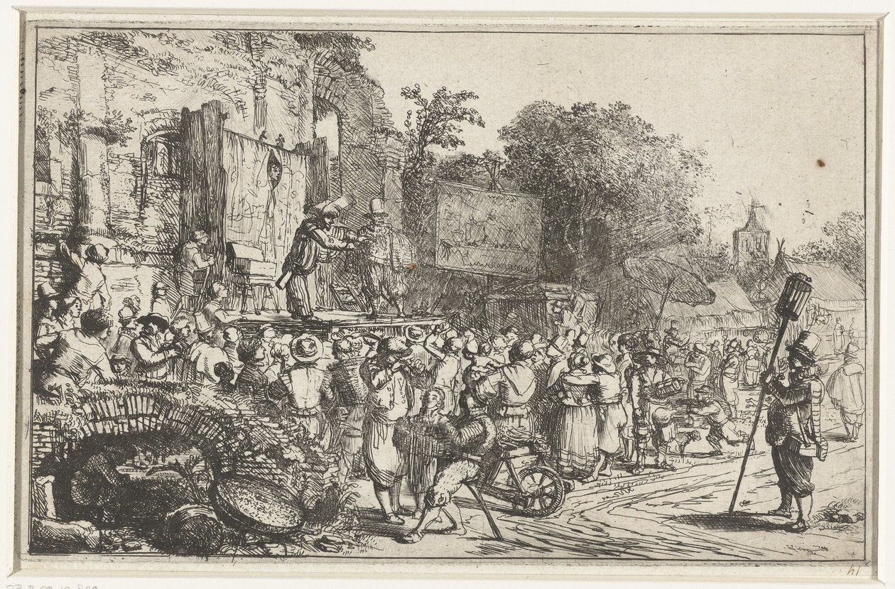 Village Fair with Two Quacks by Constantijn à Renesse
