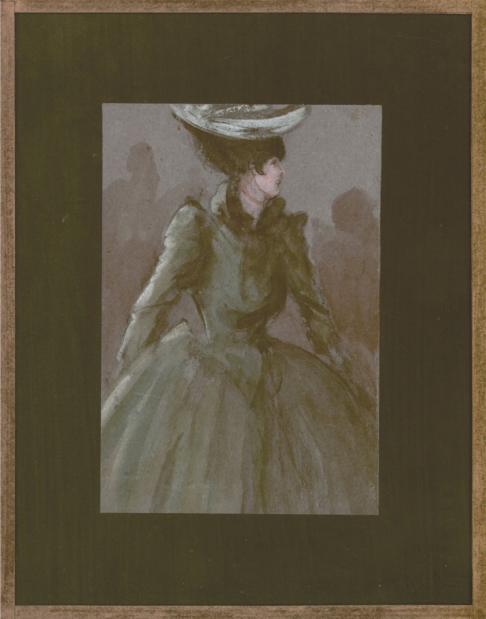 Upperclass Woman with Hat by Constantin Guys