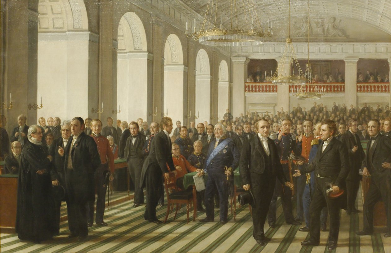 Sketch for the Constitutional Assembly 1848 by Constantin Hansen