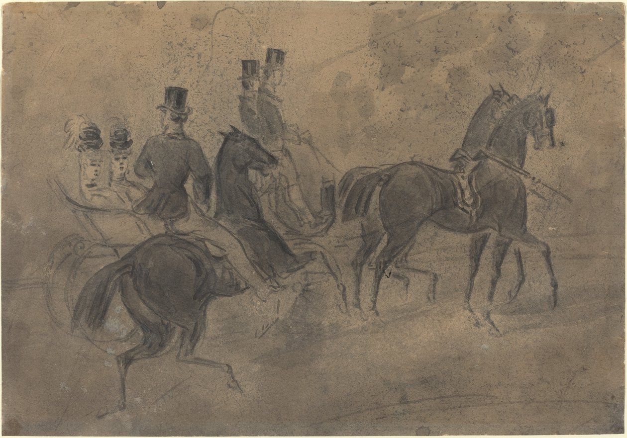 An Open Carriage by Constantin Guys