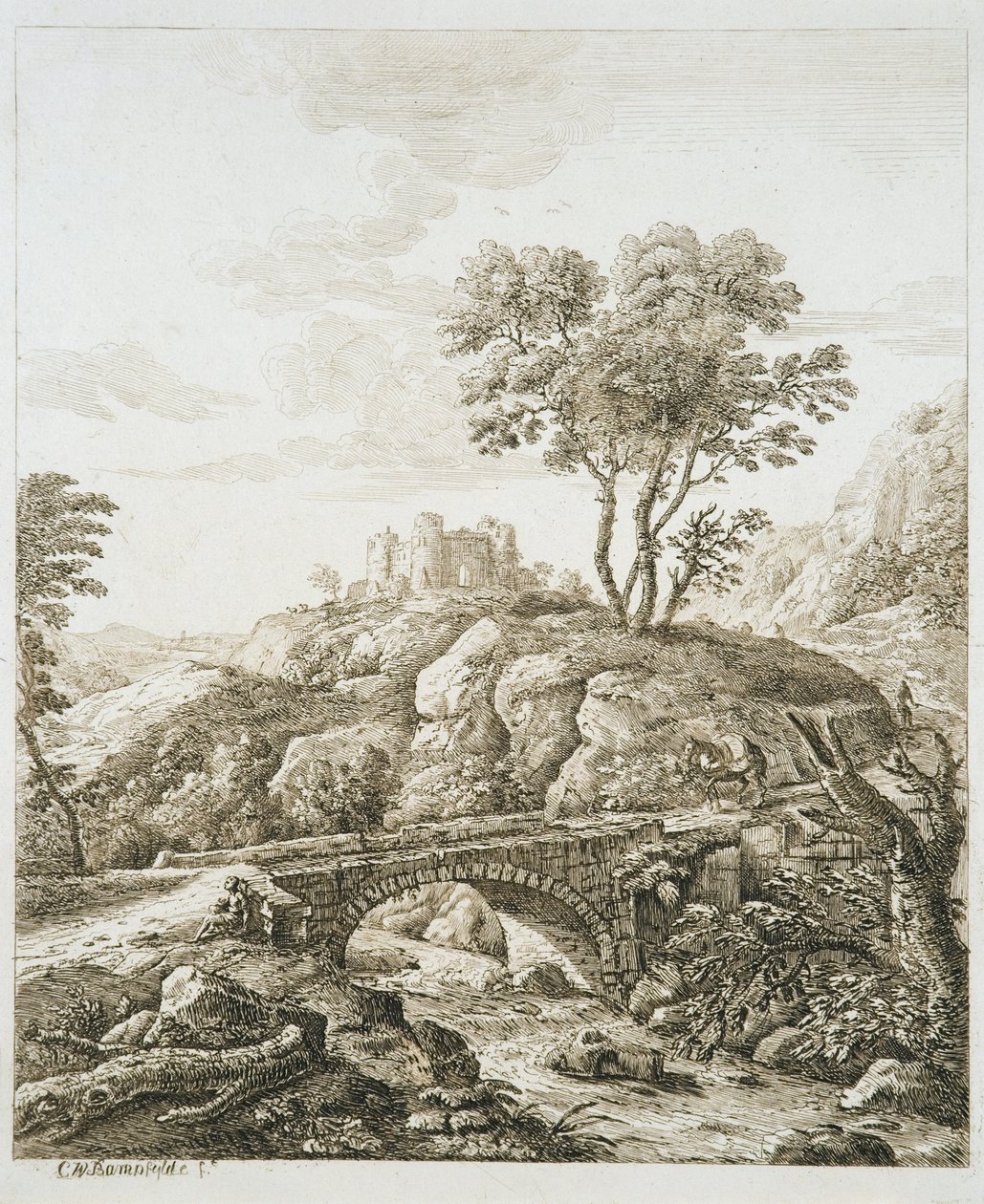 Landscape with Castle by Copplestone Warre Bamfylde
