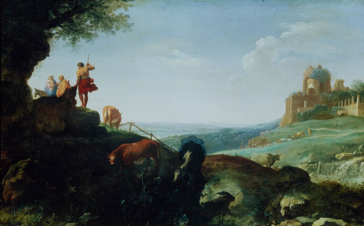 Landscape with the Flight to Egypt by Cornelis van Poelenburch