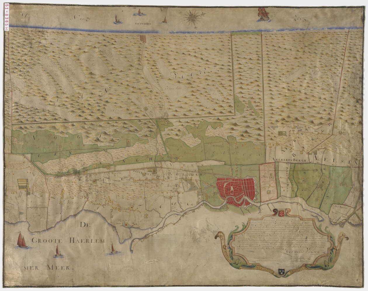 Map of Haarlem and Surroundings by Cornelis Velsen