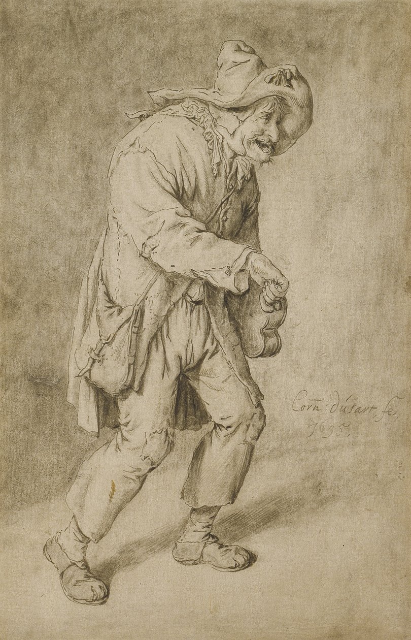 Hurdy-Gurdy Player by Cornelis Dusart