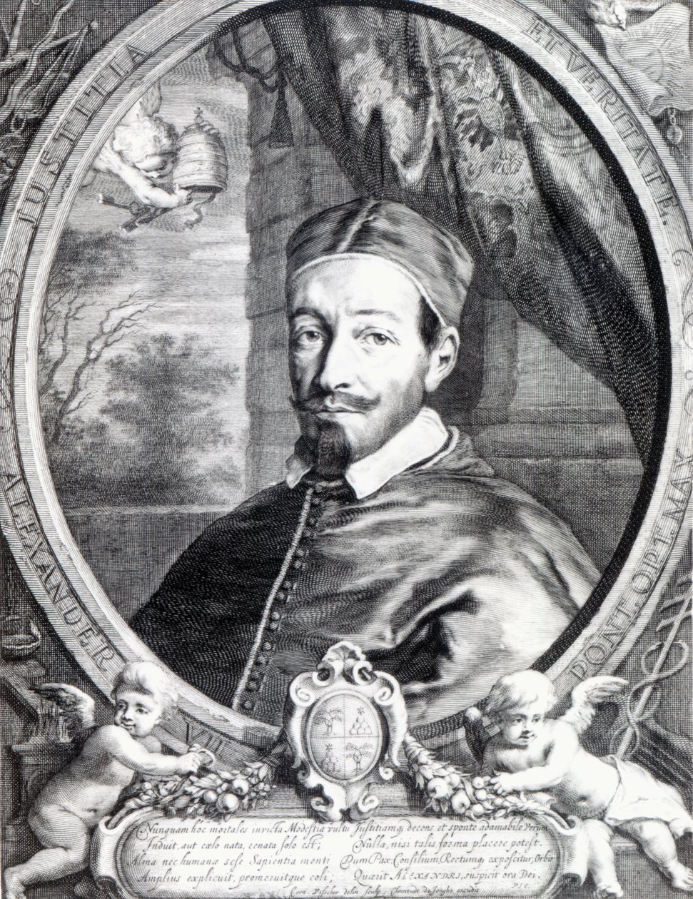 Pope Alexander VII, published by Clement de Jonghe by Cornelis Visscher