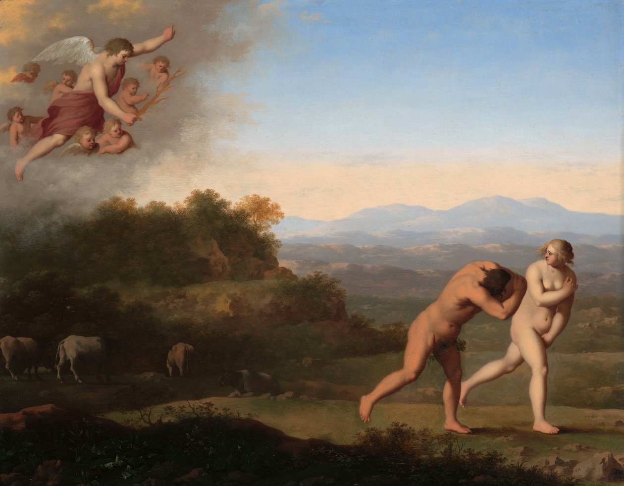 The Expulsion from Paradise by Cornelis van Poelenburgh or Poelenburch