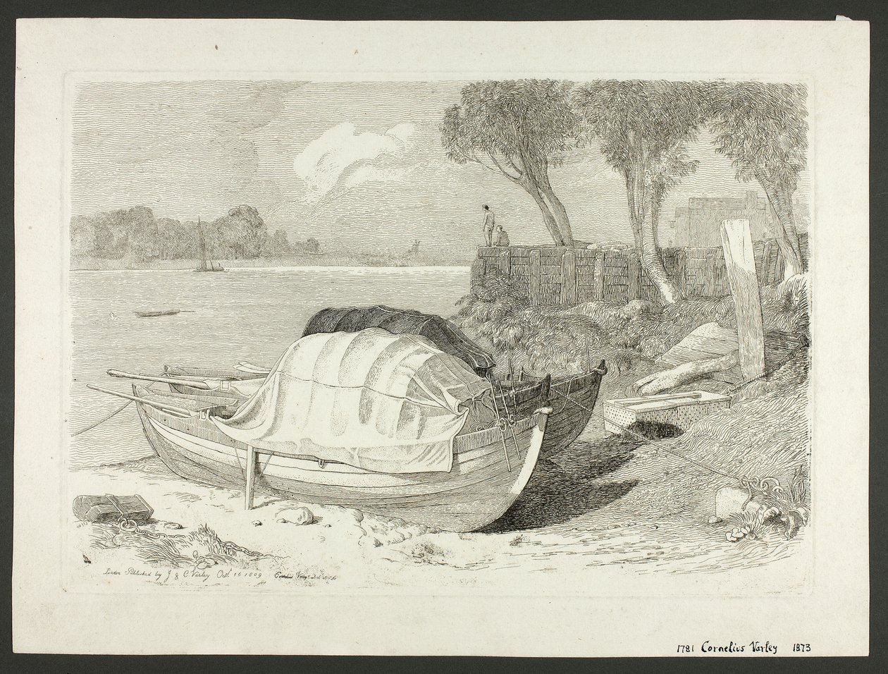 Shored Boats by Cornelius Varley