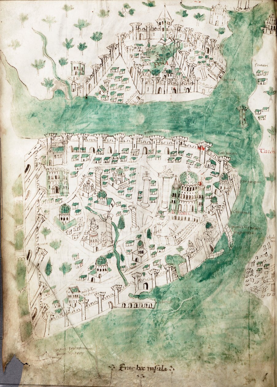A Chart of Constantinople by Cristoforo Buondelmonti