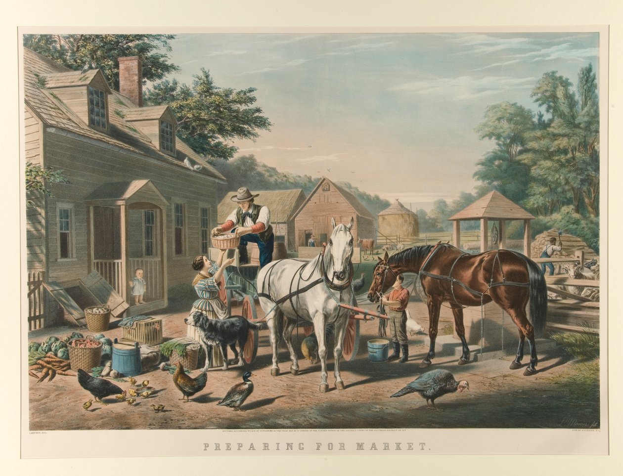 Preparing for Market by Currier and Ives