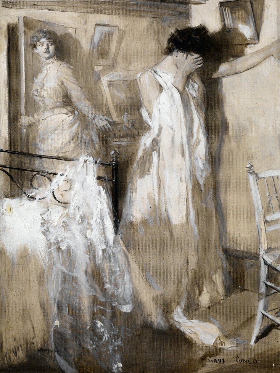 Eva listened aghast, then, sank against the wall sobbing desperately by Cyrus Cuneo