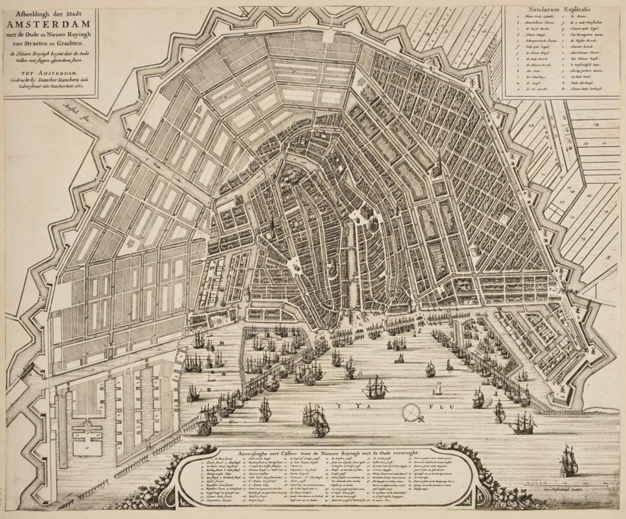 Ground Plan of Amsterdam by Dancker Danckerts