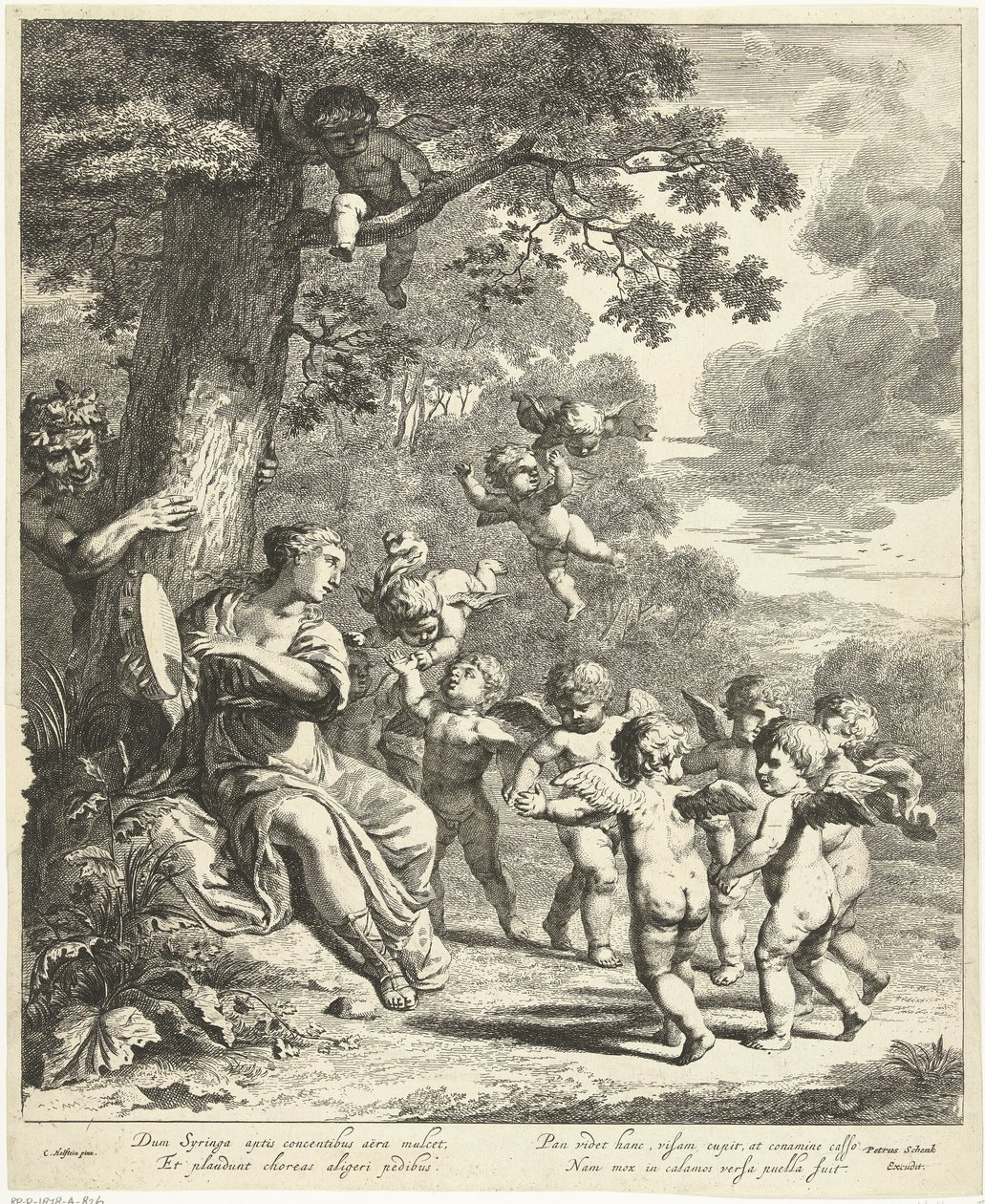 Pan and Syrinx with Dancing Putti by Dancker Danckerts