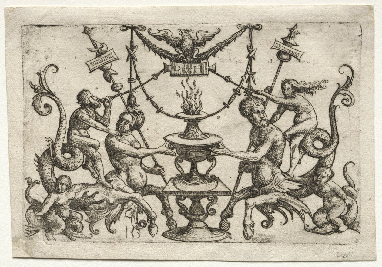Ornament with Siren and Triton by Daniel I Hopfer