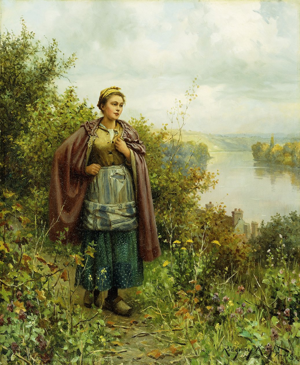 An Autumn Stroll by Daniel Ridgway Knight