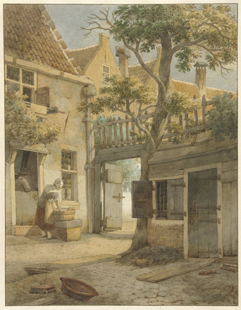 Courtyard of an Almshouse in Amsterdam by Daniël Kerkhoff
