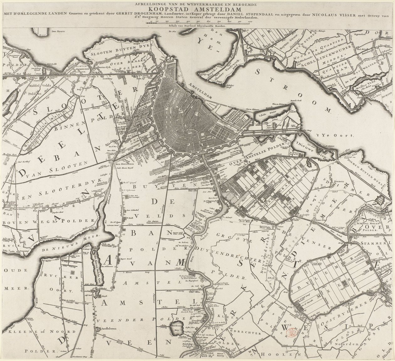 Map of Amsterdam and Surrounding Areas by Daniël Stopendael