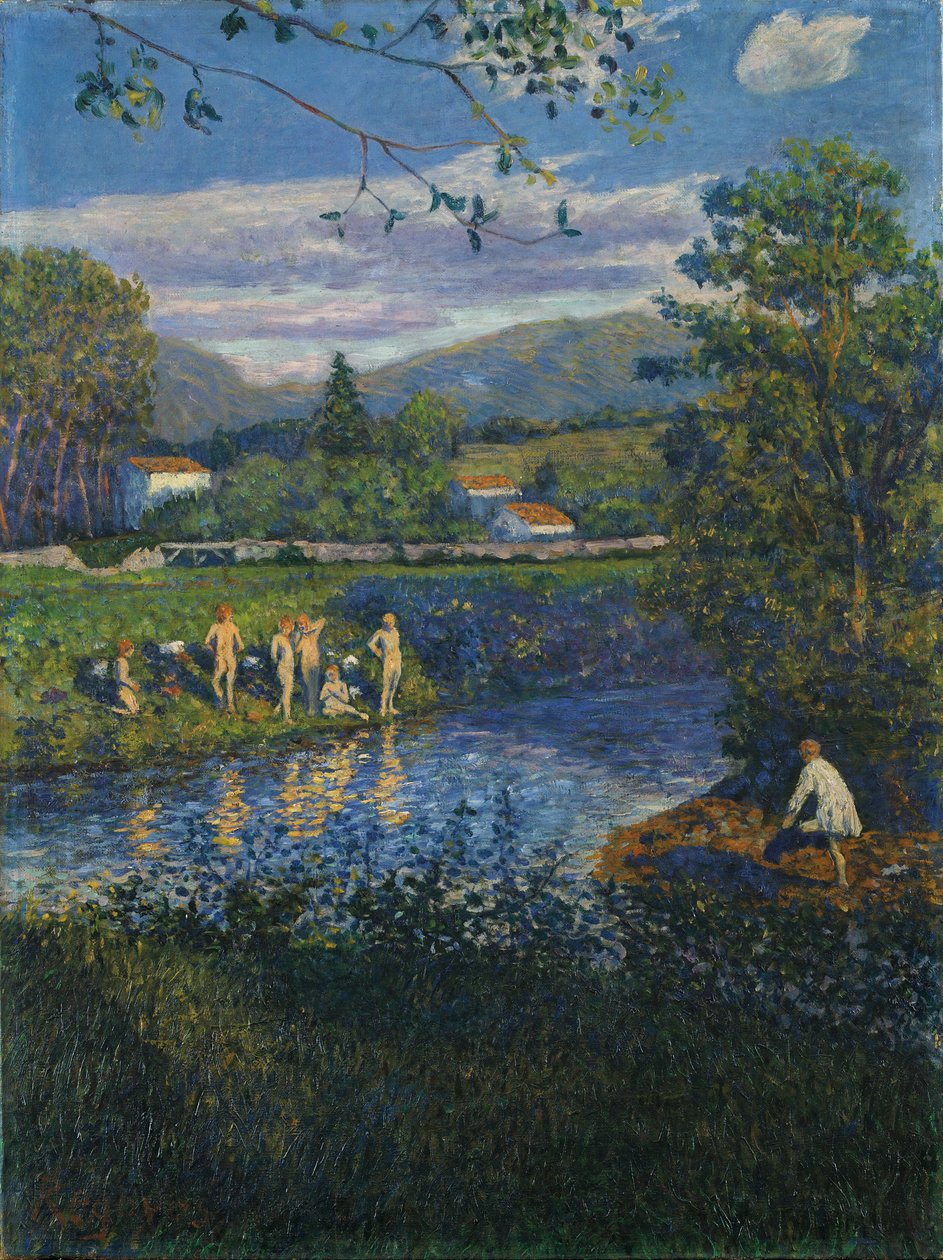Bathing in Rentería by Darío de Regoyos