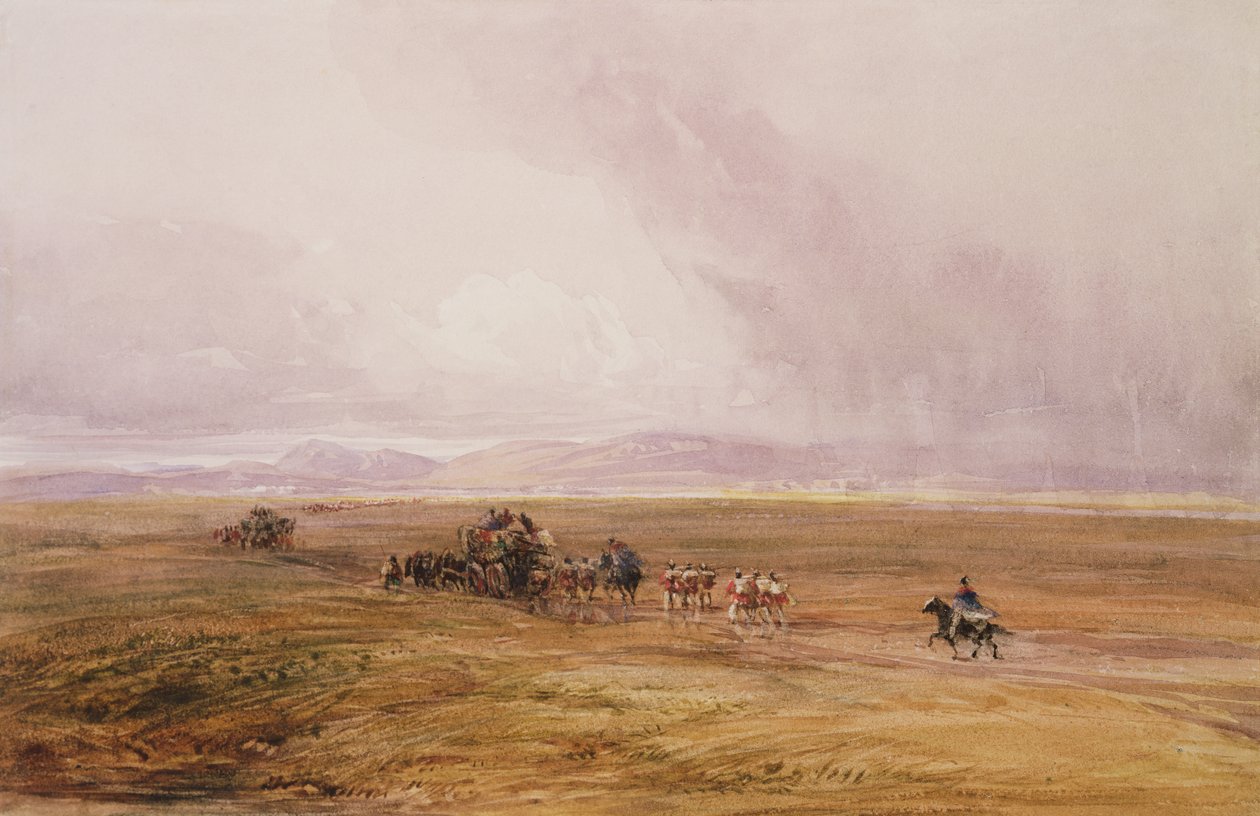 A Baggage Train Crossing a Plain by David Cox