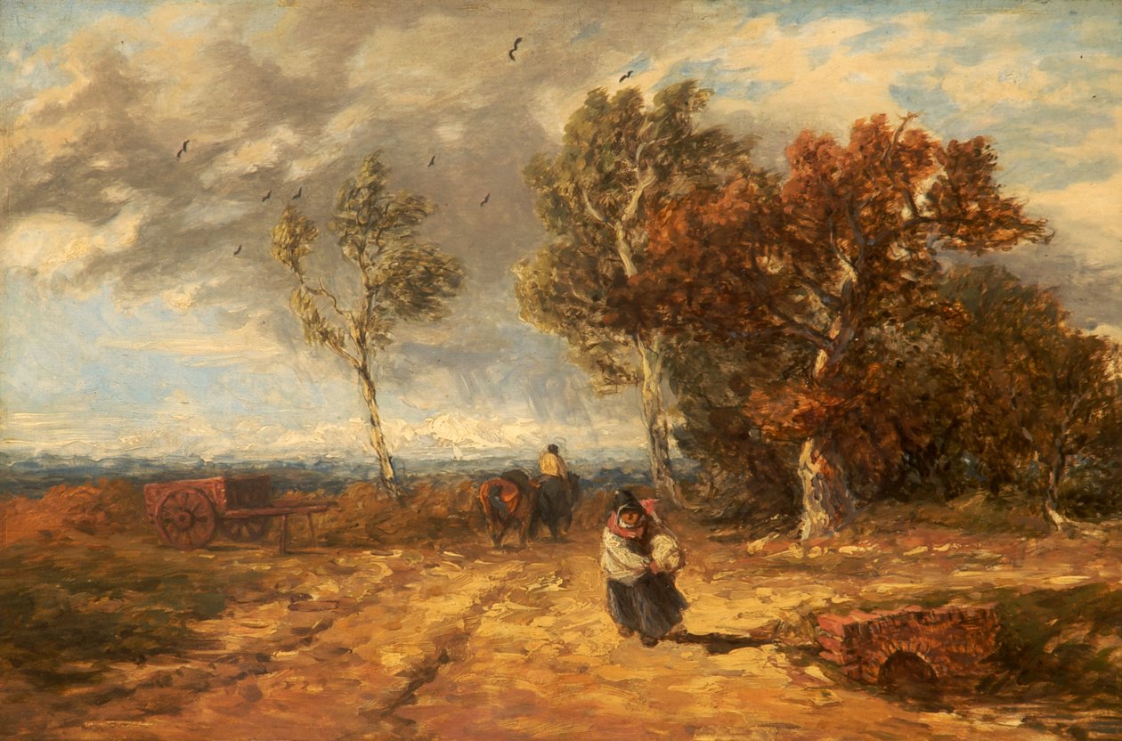 A Road by a Common: Windy Day by David Cox
