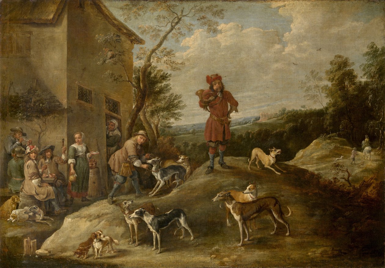 Resting Hunters by David Teniers the Younger
