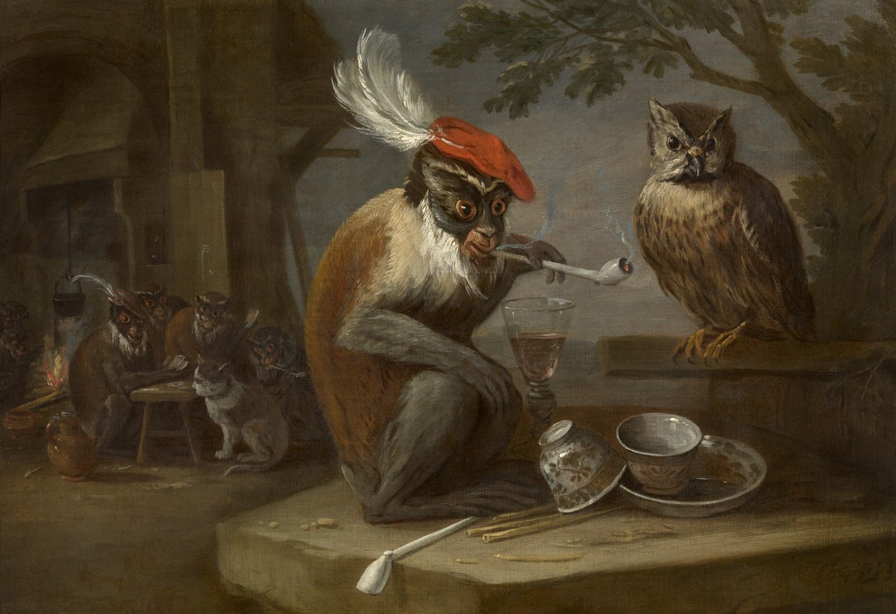 Monkey Trick by David Teniers the Younger