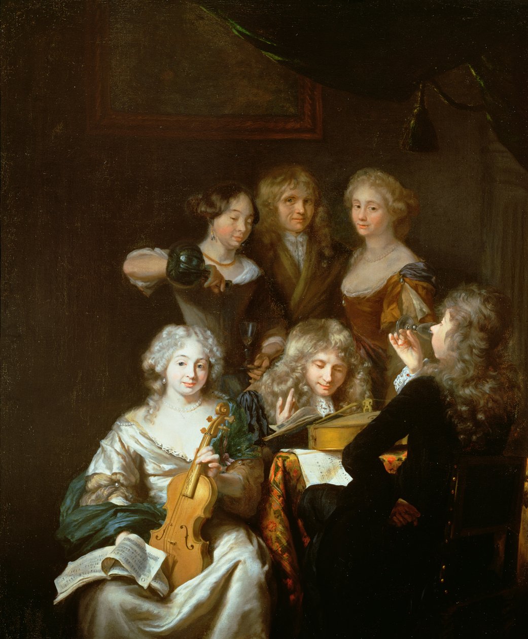 Interior with Musicians by David van der Plaes