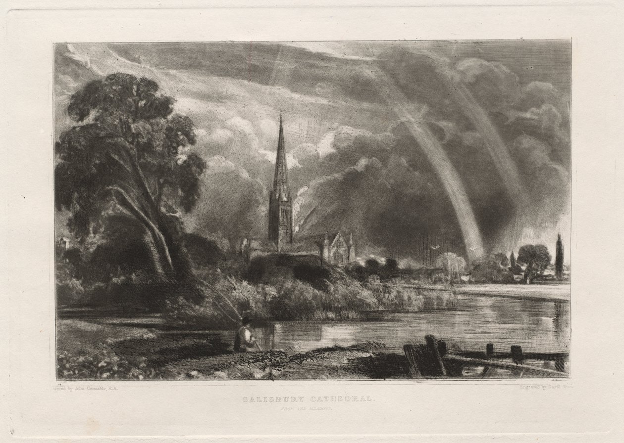 Salisbury Cathedral from the Meadows (Small Plate) by David Lucas