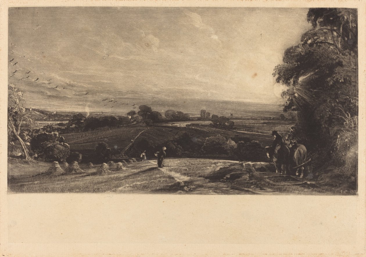 Autumnal Sunset by David Lucas after John Constable